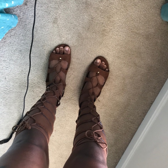 Charlotte Russe Shoes - Suede Gladiator Sandals